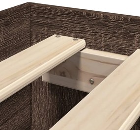 Estrutura cama s/ colchão derivados madeira carvalho castanho