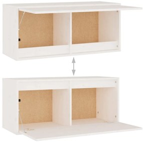 Móveis de TV 8 pcs madeira de pinho maciça branco