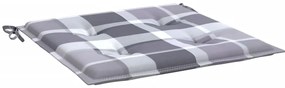 Almofadões cadeiras jardim 4pcs tecido oxford xadrez cinzento