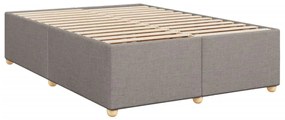Cama com molas/colchão 160x200 cm tecido castanho-acinzentado