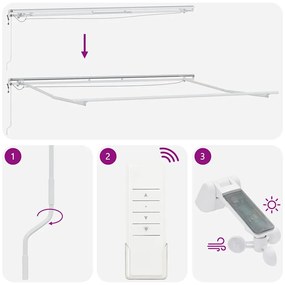 Toldo Retrátil Automático com LED em Laranja e Castanho, 500x300 cm