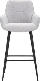 CONJUNTO DE 2 BANCOS DE BAR 55X55X109 CM CINZENTO E PRETO