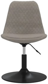 Cadeiras de jantar giratórias 4 pcs veludo cinzento-claro