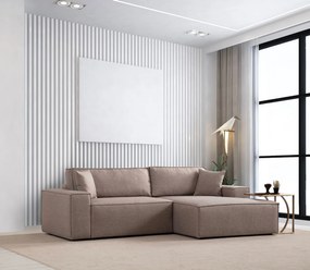 Sofá-Cama de Canto Pırlo – Castanho – 260x78x170 cm