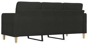 Sofá de 3 lugares tecido 180 cm preto