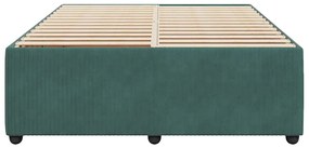 Estrutura de cama sem colchão 160x200 cm veludo verde-escuro