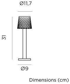 Pack x6 Candeeiros decorativos Bateria sem Cabos GRETITA TABLE LAMP HOTEL, CASA, JARDIM, RESTAURANTE, BAR VERDE