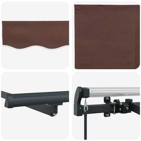Toldo Retrátil Manual Marrom e Antracite