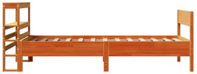 Cama sem colchão 90x190 cm madeira de pinho maciça castanho-mel