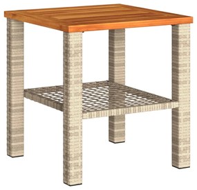 Conjunto de bistrô com almofadões 3 pcs vime PE e acácia bege