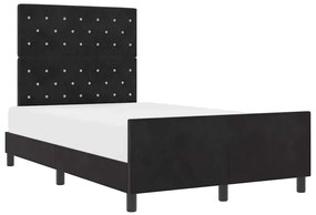 Cama de Veludo Preto vidaXL 120x190 cm