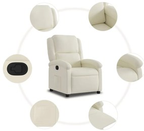 Poltrona reclinável veludo cor creme