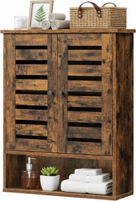 Armário de parede casa de banho, design vintage 60 x 20 x 70 cm castanho