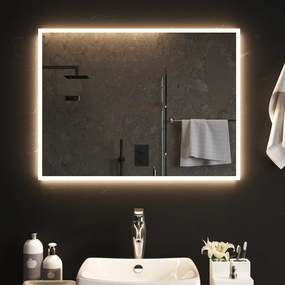 151768 vidaXL Espelho de casa de banho com luzes LED 80x60 cm