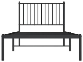 Estrutura de cama com cabeceira 90x200 cm metal preto