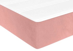 Colchão de molas ensacadas 80x210x20 cm veludo rosa