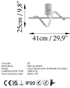 Candeeiro de Teto Likma – Cinzento – 41x16x25 cm