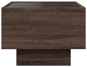 Mesa de cabeceira c/ LED Infinity 40x40x30 cm carvalho castanho