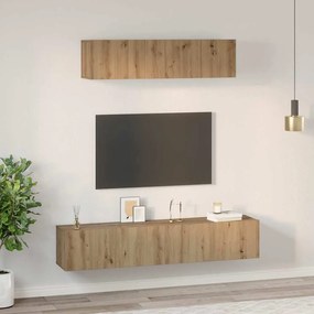 Conjunto de Estantes para TV 4 pcs carvalho artisiano