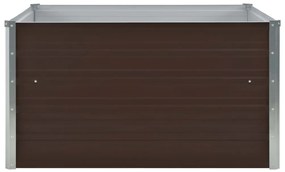 Canteiro jardim elevado 100x100x45 cm aço galvanizado castanho
