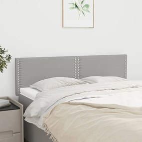 Cabeceira de cama 2 pcs tecido 72x5x78/88 cm cinzento-claro