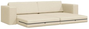 Sofá Cama 2-em-1 Creme 245x150x60.5 cm Tecido