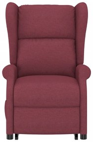 Poltrona elevatória de massagens tecido vermelho tinto