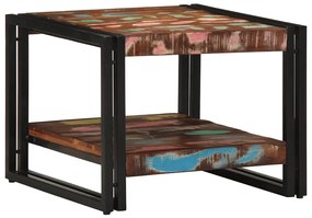 Mesa de centro multicor 50x50x38 cm madeira maciça recuperada