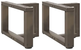 vidaXL Pés para mesa de centro em forma de T, 2 peças, preto, 40x25x(30-31) cm, aço