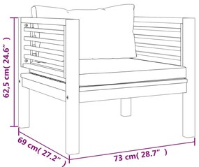 5 pcs conjunto lounge de jardim c/ almofadões acácia maciça