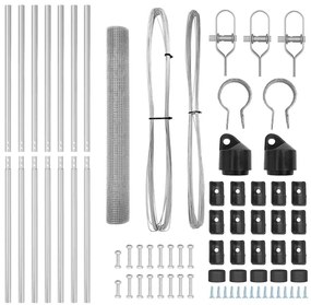 Conjunto de Postes de Cerca Conjunto de 2 Aço Galvanizado 10 x 1 m
