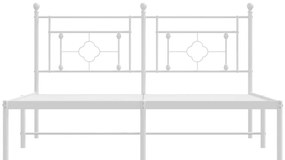 Estrutura de cama com cabeceira 160x200 cm metal branco