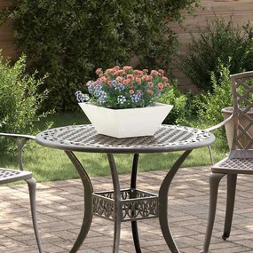 vidaXL Plantador de Tigela Jardim Branco 35x35x15 cm de Aço