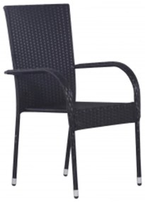 5 pcs conjunto de jantar para jardim preto