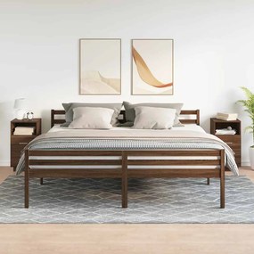 Mesas cabeceira 2pcs com 2gavetas 36x36x68 cm carvalho castanho