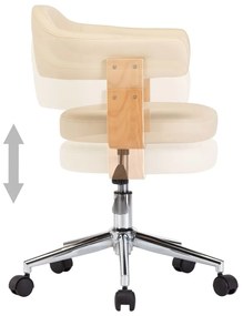 Cadeiras de jantar giratórias 4 pcs couro art. creme