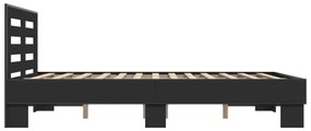 Estrutura de cama 120x200 cm derivados de madeira/metal preto