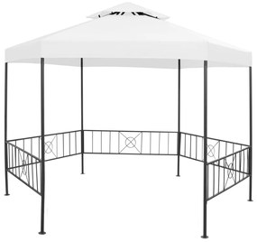 vidaXL Gazebo de jardim 323x275x265 cm 180 g/m² branco
