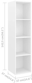 Armários de parede para TV 2 pcs derivados de madeira branco