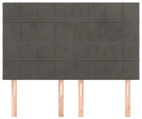 Cabeceira de cama 4 pcs veludo 72x5x78/88 cm cinzento-escuro