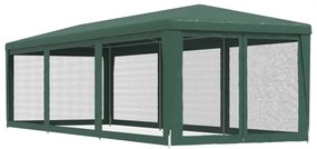 Tenda p/ festas c/ 8 paredes laterais em rede 3x9 m PEAD verde