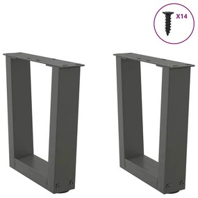 Pés para mesa de centro em V, 2 peças, antracite, 30x(30-31,3) cm, aço