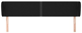 Cabeceira de cama c/ abas tecido 203x23x78/88 cm preto