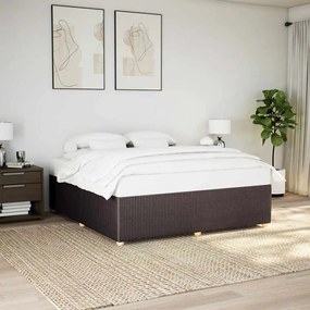 vidaXL Estrutura de cama sem colchão 200x200 cm tecido castanho-escuro