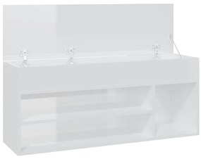 Banco sapateira 105x30x45 cm contraplacado branco brilhante