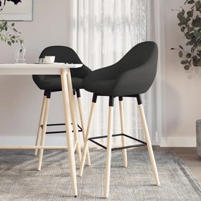 vidaXL Bancos de bar 2 pcs tecido preto