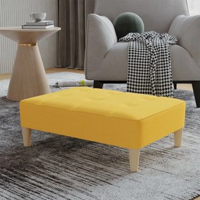 vidaXL Apoio de pés 78x56x32 cm tecido amarelo
