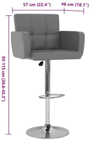 Bancos de bar 2 pcs couro artificial cinzento