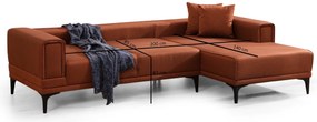 Sofá-Cama de Canto Horizon – Vermelho Telha – 250x140 cm