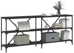 Mesa consola 180x30x75 cm derivados de madeira e ferro preto